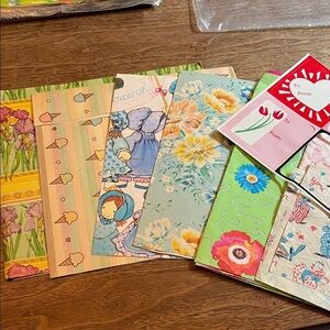 Vintage Gift Wrap Wrapping Paper LOT Floral Flowers + More